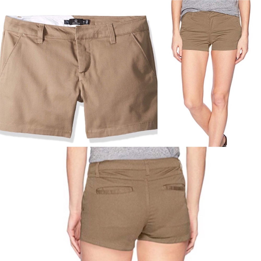 Volcom Junior’s 5 inch inseam shorts Kakhi Size 9
